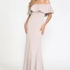 Prom Fitted Long Ruffled Off Shoulder Dress By Poly USA 8146