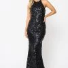Prom Fitted Long Sequin Dress With Corset Back By Poly USA 8646