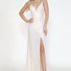 Prom Fitted Long Sequin Dress With Slit By Poly USA 8720