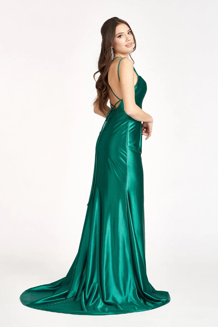 Fitted Long Shiny Satin Dress By Elizabeth K GL3061 4 Fitted Long Shiny Satin Dress By Elizabeth K GL3061