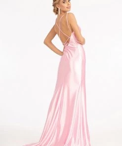 Fitted Long Shiny Satin Dress By Elizabeth K GL3061 29 Fitted Long Shiny Satin Dress By Elizabeth K GL3061