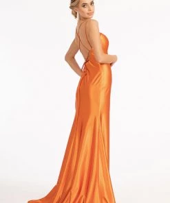 Fitted Long Shiny Satin Dress By Elizabeth K GL3061 25 Fitted Long Shiny Satin Dress By Elizabeth K GL3061