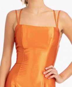 Fitted Long Shiny Satin Dress By Elizabeth K GL3061 26 Fitted Long Shiny Satin Dress By Elizabeth K GL3061