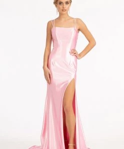 Fitted Long Shiny Satin Dress By Elizabeth K GL3061 28 Fitted Long Shiny Satin Dress By Elizabeth K GL3061