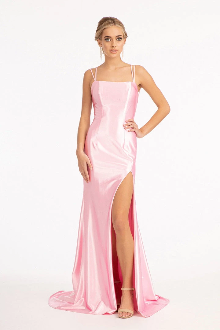 Fitted Long Shiny Satin Dress By Elizabeth K GL3061 12 Fitted Long Shiny Satin Dress By Elizabeth K GL3061