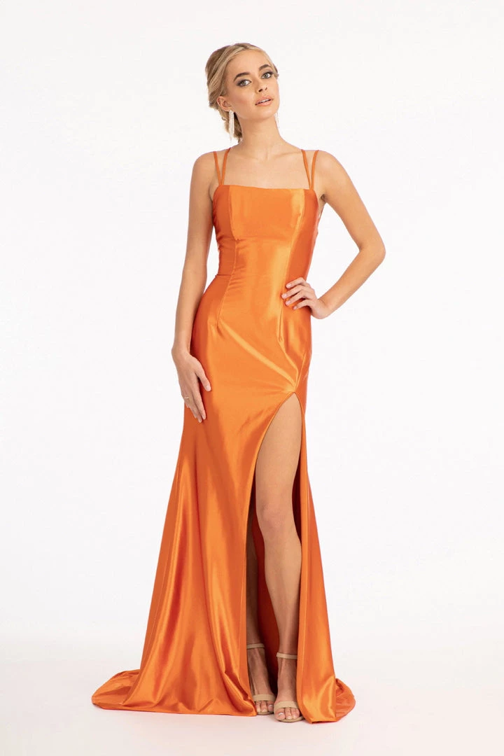 Fitted Long Shiny Satin Dress By Elizabeth K GL3061 8 Fitted Long Shiny Satin Dress By Elizabeth K GL3061