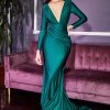 Fitted Long Sleeve Gown By Cinderella Divine CD0168 Prom