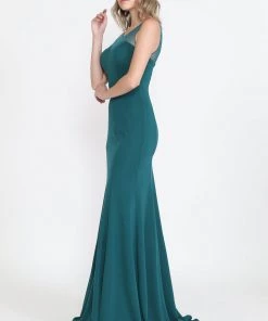 Fitted Long Sleeveless Jersey Dress By Poly USA 8148 Prom 16 Fitted Long Sleeveless Jersey Dress By Poly USA 8148 Prom