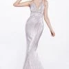 Beaded Fitted Metallic Gown By Cinderella Divine CC1138 Prom