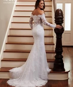 Mary's Bridal Couture Damour Collection Fitted Off Shoulder Bridal Gown By Mary's Bridal MB4009 11 Mary's Bridal Couture Damour Collection Fitted Off Shoulder Bridal Gown By Mary's Bridal MB4009