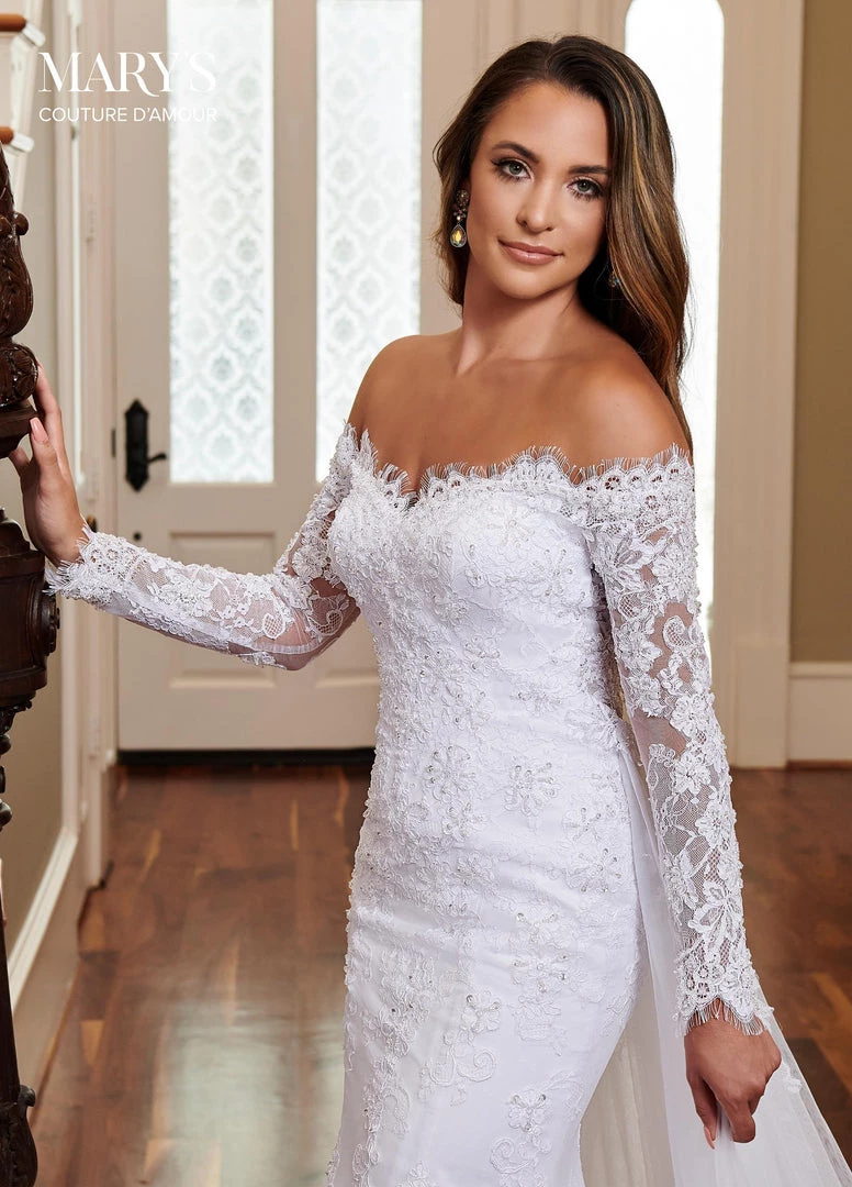 Mary's Bridal Couture Damour Collection Fitted Off Shoulder Bridal Gown By Mary's Bridal MB4009 4 Mary's Bridal Couture Damour Collection Fitted Off Shoulder Bridal Gown By Mary's Bridal MB4009