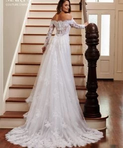 Mary's Bridal Couture Damour Collection Fitted Off Shoulder Bridal Gown By Mary's Bridal MB4009 12 Mary's Bridal Couture Damour Collection Fitted Off Shoulder Bridal Gown By Mary's Bridal MB4009