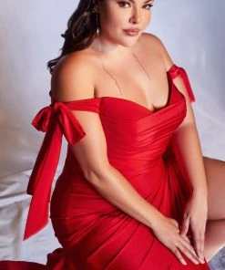 Fitted Off Shoulder Gown By Cinderella Divine CD943 61 Fitted Off Shoulder Gown By Cinderella Divine CD943