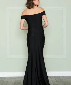 Fitted Off Shoulder Gown By Poly USA 8798 14 Fitted Off Shoulder Gown By Poly USA 8798