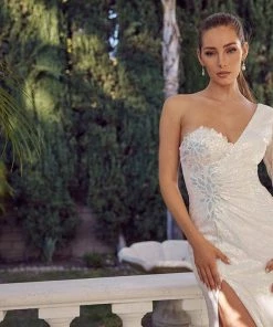 Fitted One Sleeve Sequin Gown By Nox Anabel S1017 Prom