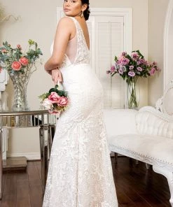 Fitted Overskirt Wedding Gown By Elizabeth K GL1903