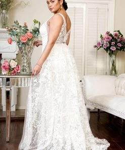 Fitted Overskirt Wedding Gown By Elizabeth K GL1903