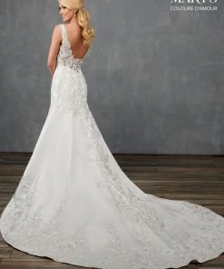 Mary's Bridal Couture Damour Collection Fitted Satin Wedding Dress By Mary's Bridal MB4102 Wedding Dresses