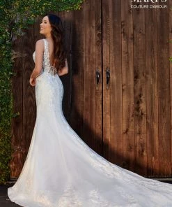 Mary's Bridal Couture Damour Collection Fitted Satin Wedding Dress By Mary's Bridal MB4102 Wedding Dresses