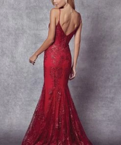 Prom Fitted Sequin Print V-Neck Gown By Juliet 274 41 Prom Fitted Sequin Print V-Neck Gown By Juliet 274