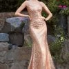 Fitted Sequin V-Neck Gown By Cinderella Divine CH235 Prom