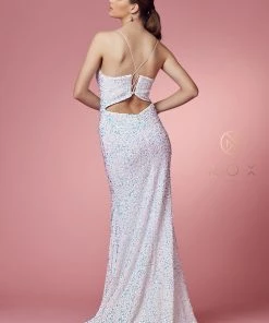 Fitted Sequin Velvet Gown By Nox Anabel R433 Prom
