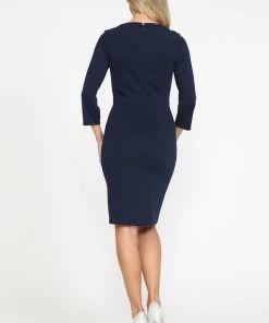 Fitted Short 3/4 Jersey Dress By Poly USA 8526 Prom