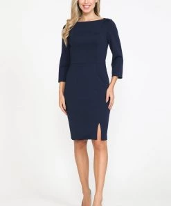 Fitted Short 3/4 Jersey Dress By Poly USA 8526 Prom