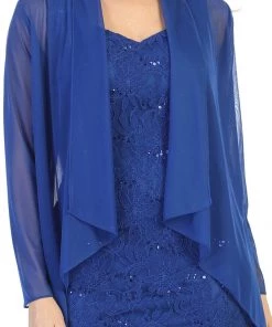 Bridesmaid Dresses Fitted Short Sequin Lace Dress With Cardigan By Celavie 6431