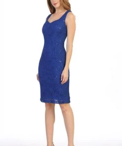 Bridesmaid Dresses Fitted Short Sequin Lace Dress With Cardigan By Celavie 6431