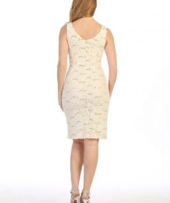 Bridesmaid Dresses Fitted Short Sequin Lace Dress With Cardigan By Celavie 6431