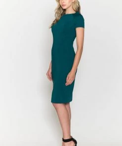Fitted Short Sleeve Cocktail Dress By Poly USA 8774