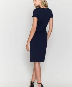 Fitted Short Sleeve Cocktail Dress By Poly USA 8774