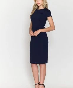 Fitted Short Sleeve Cocktail Dress By Poly USA 8774