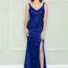 Fitted Sleeveless Sequin Gown By Poly USA 8872 Prom