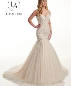Lo Adoro By Mary's Bridal Wedding Dresses Fitted Sleeveless Wedding Gown By Mary's Bridal M723