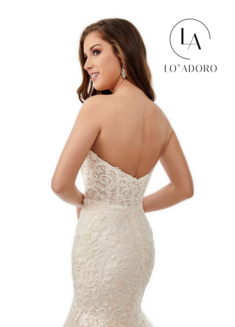 Lo Adoro By Mary's Bridal Fitted Strapless Applique Wedding Gown By Mary's Bridal M768 Wedding Dresses 6 Lo Adoro By Mary's Bridal Fitted Strapless Applique Wedding Gown By Mary's Bridal M768 Wedding Dresses