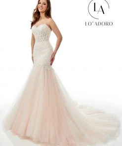 Lo Adoro By Mary's Bridal Fitted Strapless Applique Wedding Gown By Mary's Bridal M768 Wedding Dresses 10 Lo Adoro By Mary's Bridal Fitted Strapless Applique Wedding Gown By Mary's Bridal M768 Wedding Dresses