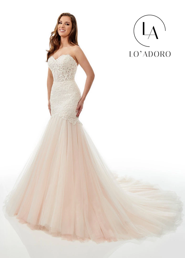 Lo Adoro By Mary's Bridal Fitted Strapless Applique Wedding Gown By Mary's Bridal M768 Wedding Dresses 5 Lo Adoro By Mary's Bridal Fitted Strapless Applique Wedding Gown By Mary's Bridal M768 Wedding Dresses