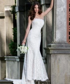 Lo Adoro By Mary's Bridal Wedding Dresses Fitted Strapless Lace Applique Bridal Gown By Mary's Bridal M625