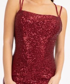 Prom Fitted Strappy Back Sequin Gown By Elizabeth K GL3058