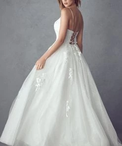 Floral Applique Corset Tulle Gown By Juliet 260 Prom 44 Floral Applique Corset Tulle Gown By Juliet 260 Prom