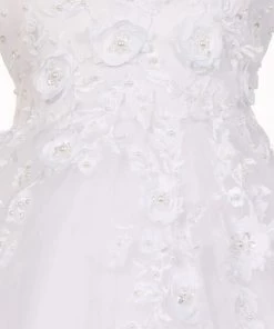 Flower Girl Dresses Floral Applique Girls Short Sleeve Dress By Cinderella Couture 2013