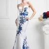 Prom Floral Applique Mermaid Gown By Cinderella Divine KD052