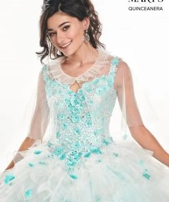 Quinceañera 3D Floral Ruffled Quinceanera Dress By Mary's Bridal MQ2071