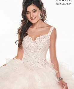 Quinceañera 3D Floral Ruffled Quinceanera Dress By Mary's Bridal MQ2071