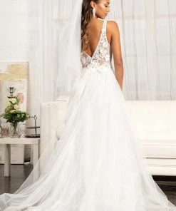 Floral Applique Slit Gown By Elizabeth K GL3012 15 Floral Applique Slit Gown By Elizabeth K GL3012