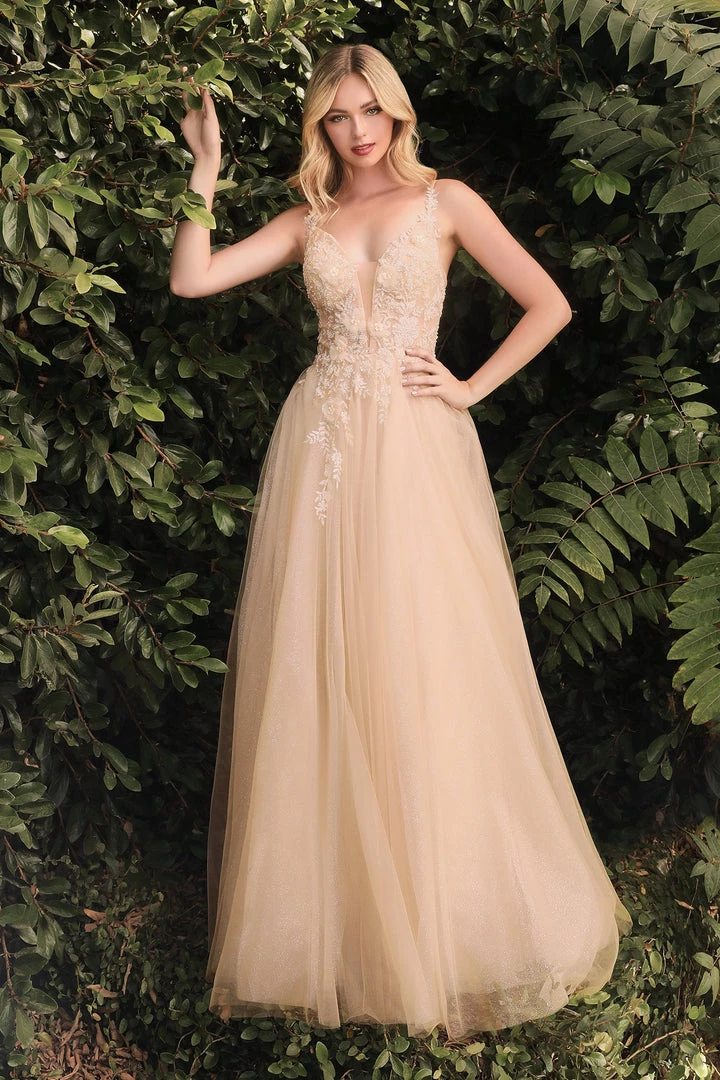 Prom Floral Applique Tulle Gown By Cinderella Divine CB075 8 Prom Floral Applique Tulle Gown By Cinderella Divine CB075