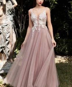 Prom Floral Applique Tulle Gown By Cinderella Divine CB075 12 Prom Floral Applique Tulle Gown By Cinderella Divine CB075