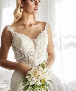 Floral Applique V-Neck Mermaid Dress By Cinderella Divine TY01